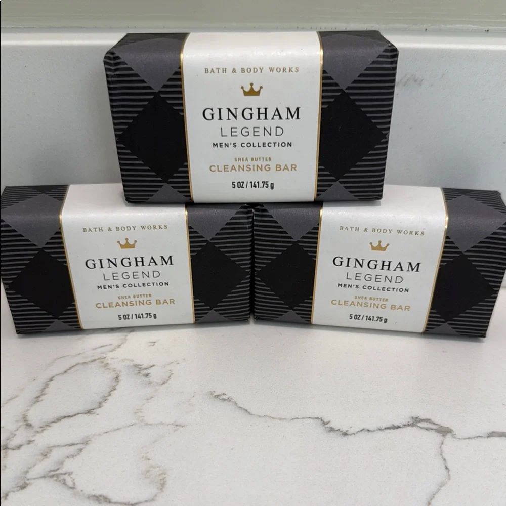 3 Bath & Body Works Gingham Legend Shea Butter Cleansing Bar Soap